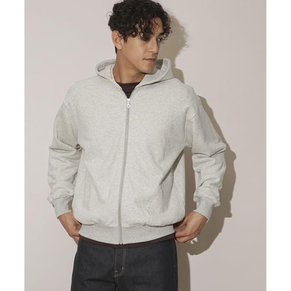 Nano Universe "NJ/CLUB" HOMESTOCK Finely brushed fleece zip sweat hoodie