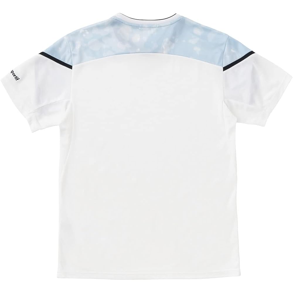 [Le Coq Sportif] Short Sleeve Game Shirt, Daidai Pattern, Tennis Practice Match, Official JTA, Sweat Absorbent, UV Protection (UPF15+), Cool to the Touch