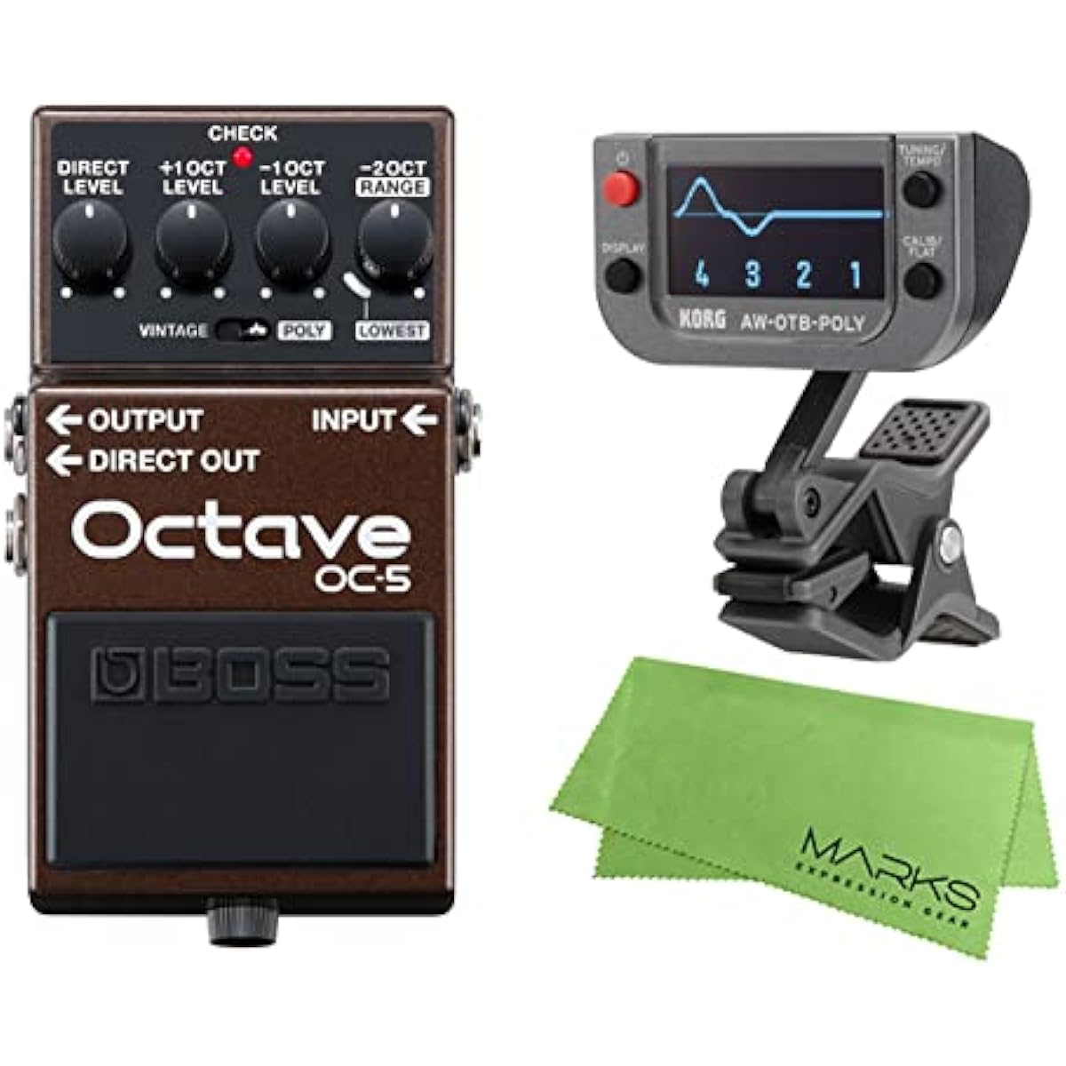BOSS - Guitar effector/bass effector Octaver OC-5 Octave + KORG AW-OTB-POLY + Marks original cloth set
