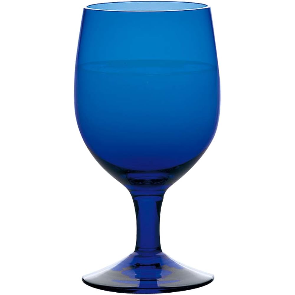 Toyo Sasaki Glass Goblet Blue 340ml Colored Stem Made in Japan Unbreakable Dishwasher Safe 35006HS-UB Set of 6