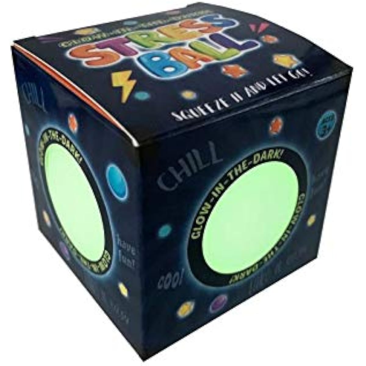 Cool Builders Squishy Glow in the Dark Stress Ball - Anti-Stress Sensory Ball Focus Toy (Glow in the Dark)