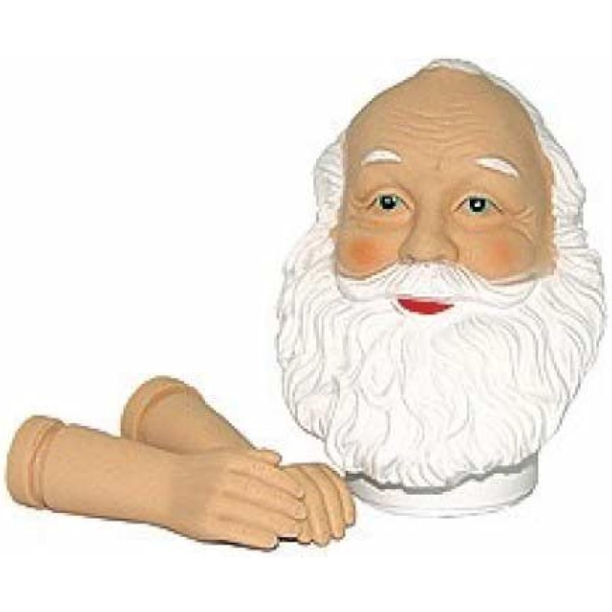 Factory Direct Craft 6 Pack Vinyl Santa Claus Head and Hand Set for Christmas Crafts DIY Figurines Ornaments Holiday Decorations, 3-1/2" Tall