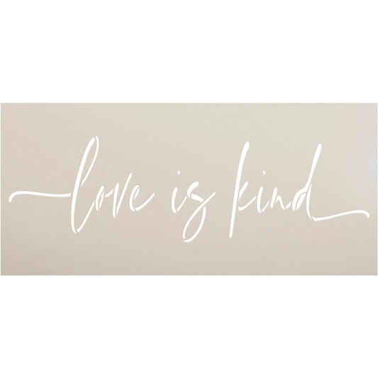 Love is Kind Script Stencil by StudioR12 | Bible Verse Love Quote | DIY Oversized Home & Bedroom Decor | Jumbo Wood Sign & Paint Walls | Select Size (12 x 5.5 Inch)