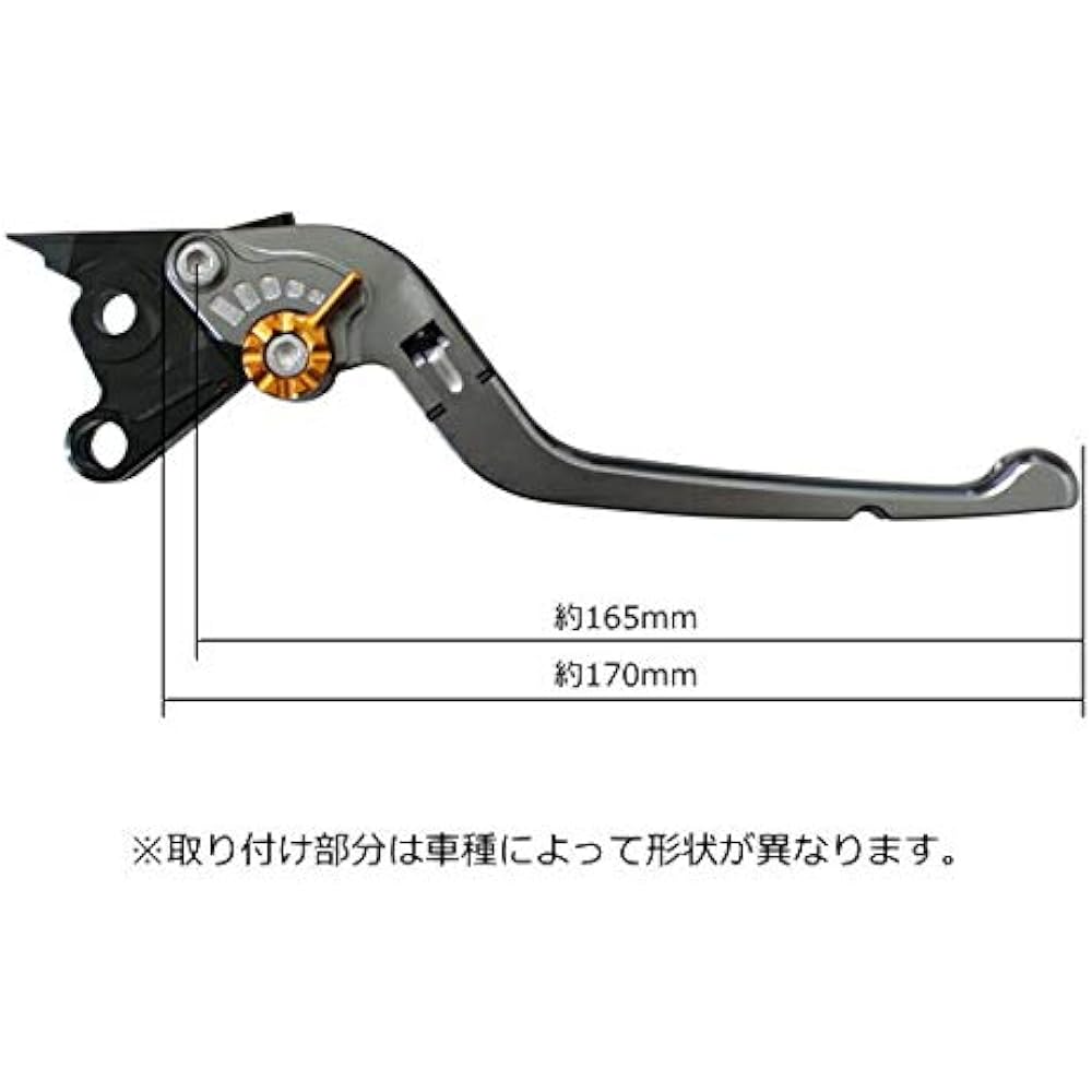 U-KANAYA Foldable Aluminum Billet Lever Left and Right Set TYPE-R Matte Lever: Matte Black/Adjuster: Matte Gold Yamaha [YZF-R25] [YZF-R3] [MT-25] [MT-03]