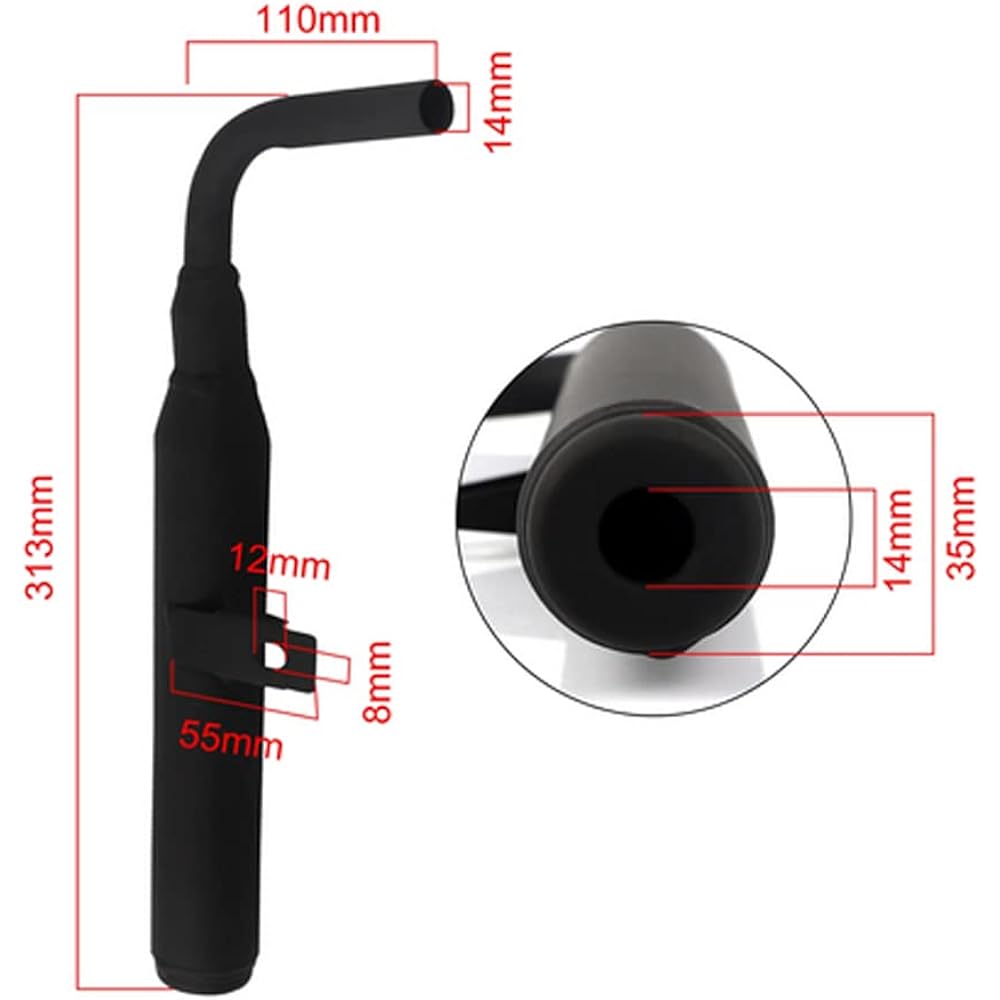 Wai Danie Motorcycle Muffler Pipe Exhaust Silencer Pipe System Parts Yamaha PW50 PY50 PW PY 50 PEEWEE ATV Quad Motocross Pit Kids Bike Bike Parts
