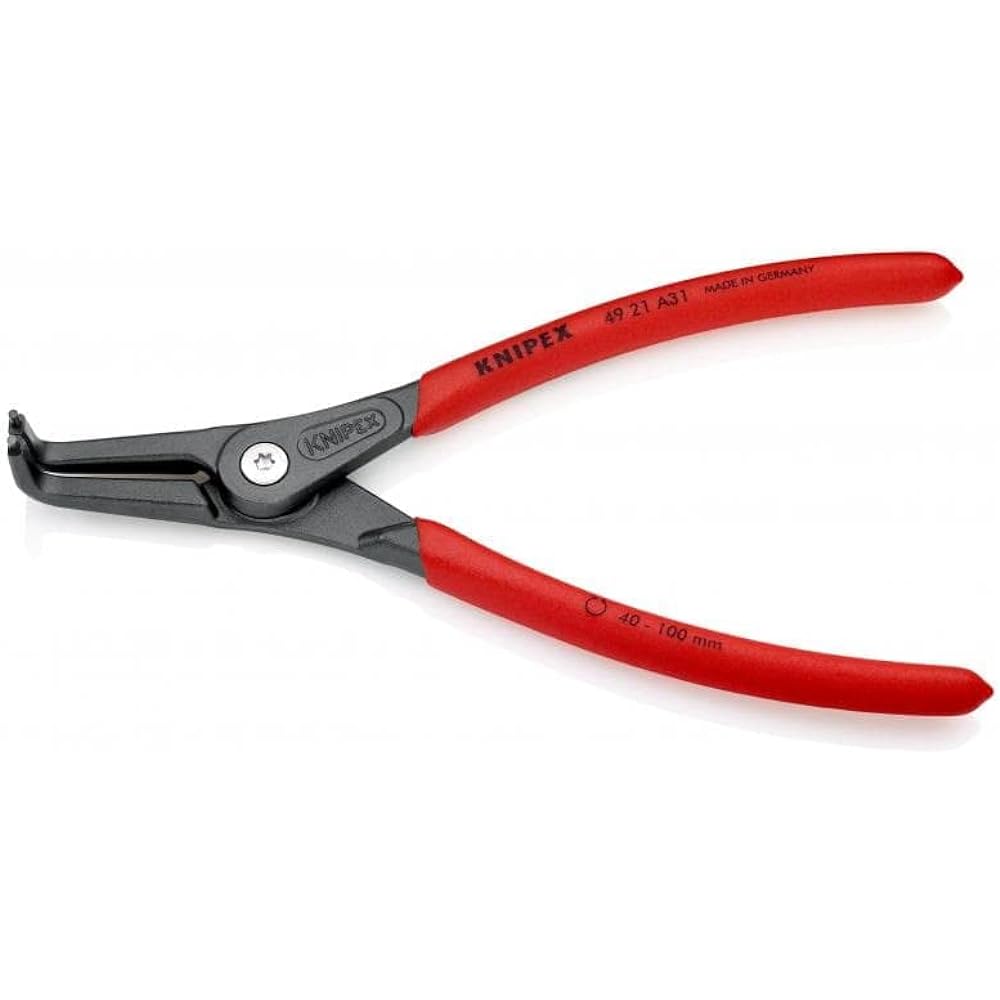 KNIPEX precision snap ring pliers for shaft 210mm curved 4921-A31