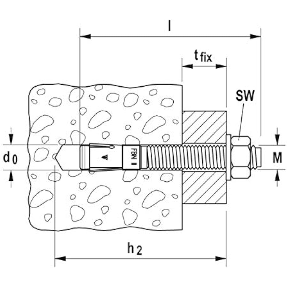 Fisher bolt anchor FBN2 8/10 A4 50 pieces 507555