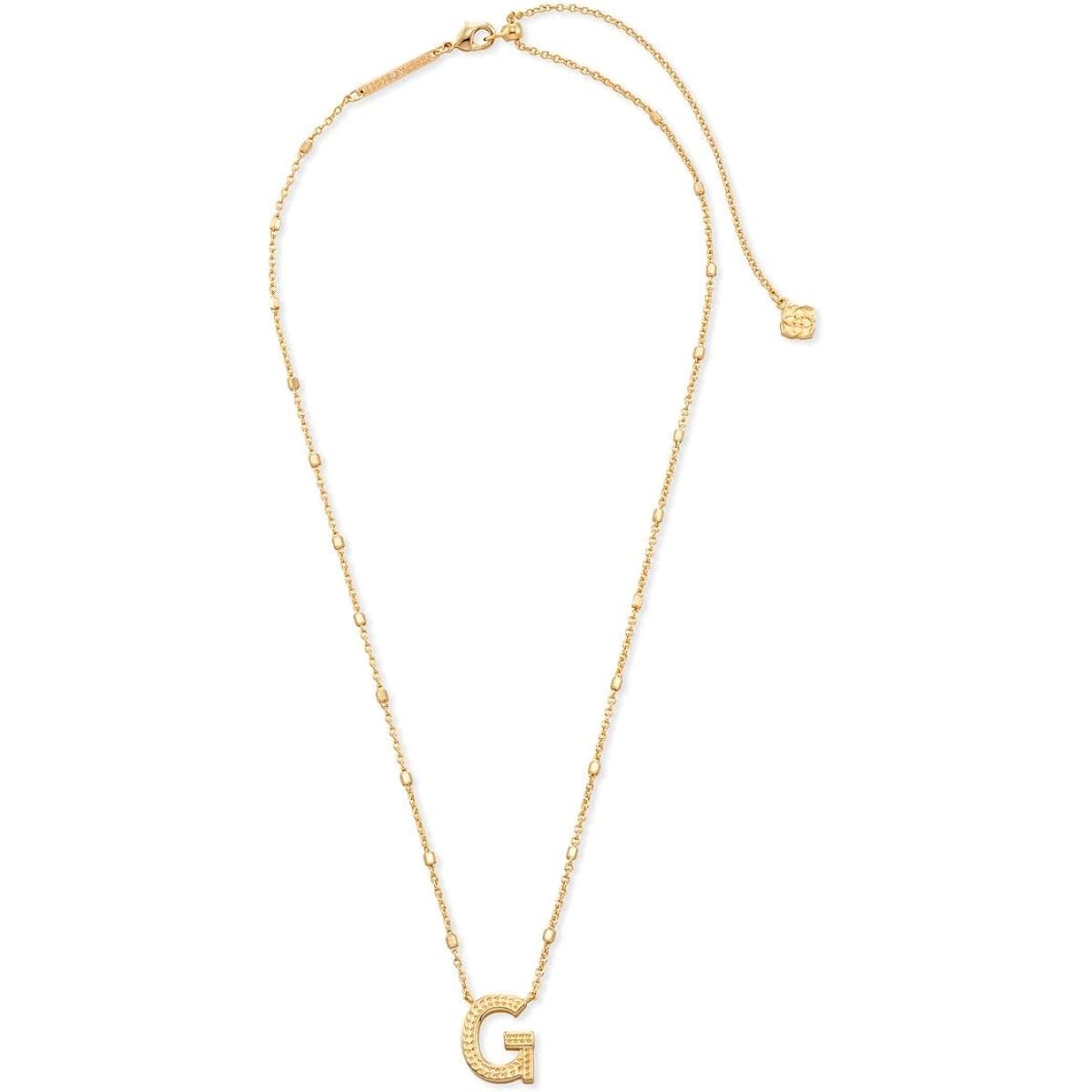 Kendra Scott Letter A-Z Pendant Necklace for Women Fashion Jewelry 14K Gold Plated Brass, Brass Non-Precious Metals, No Gemstones.