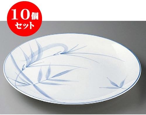 Set of 10 Banko ware large plates Ashie 12.0 plates [370 x 45mm] Earthenware Japanese tableware for inns, restaurants, restaurants, commercial use