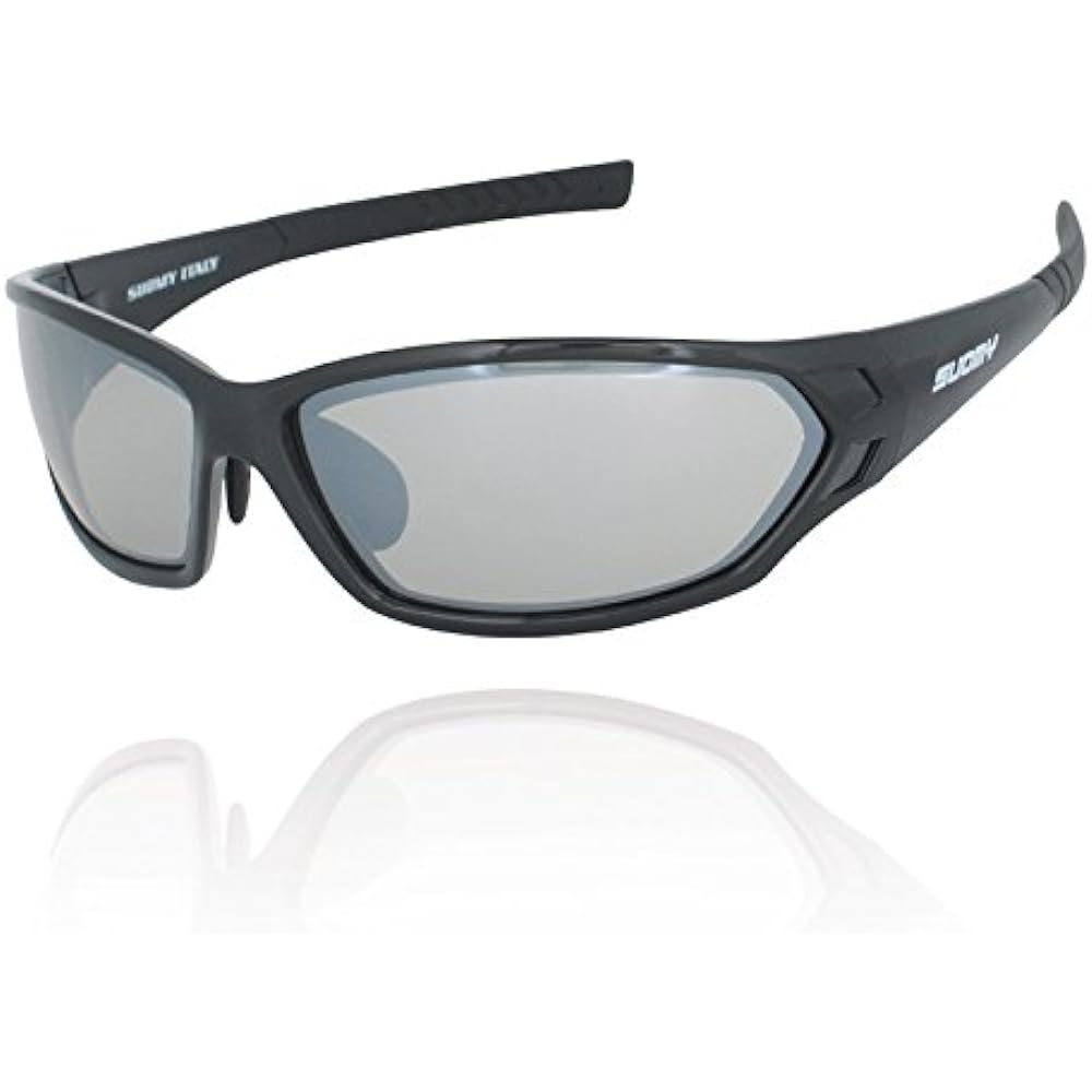 Suomi Sunglasses Black/Clear Silver Mirror SU-007