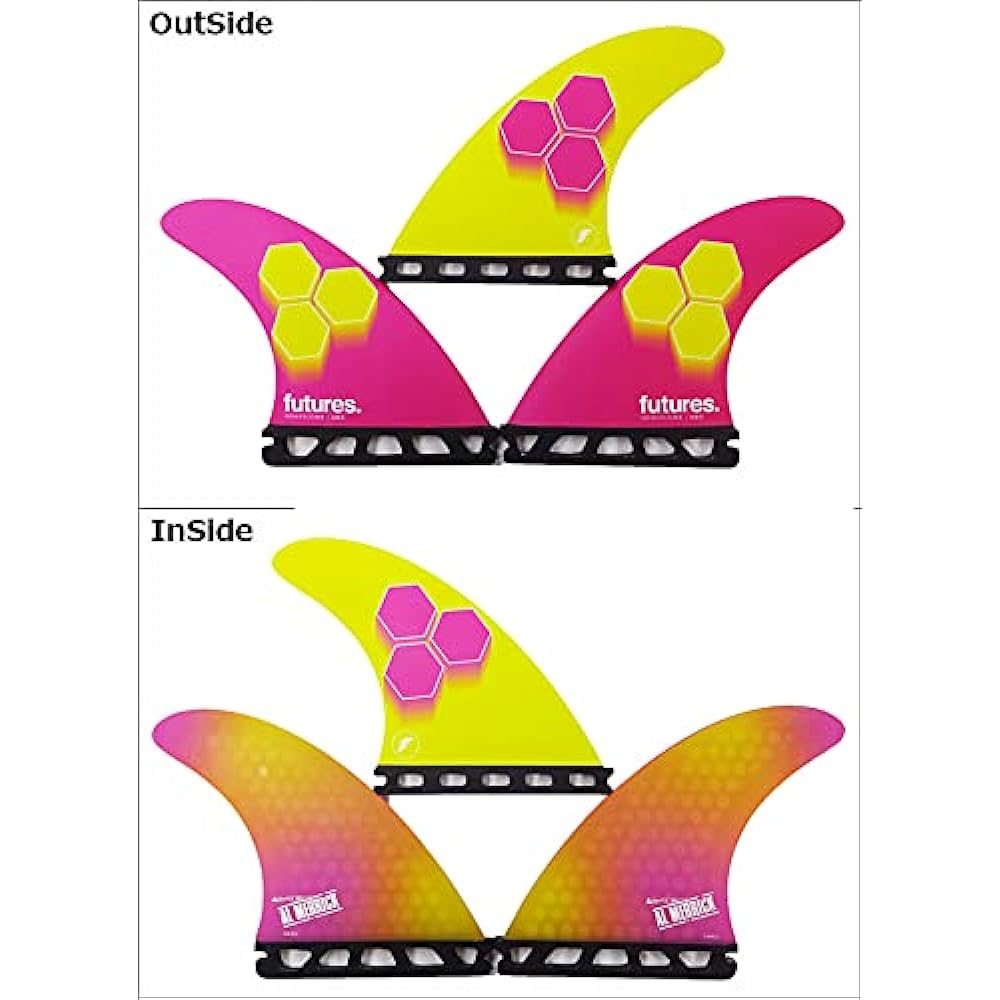 FUTURES. FIN Future Fin RTM HEX 2.0 FAM3 PINK/YELLOW [Small] S Size Al Merrick Shortboard Fin Tri Fin Set of 3