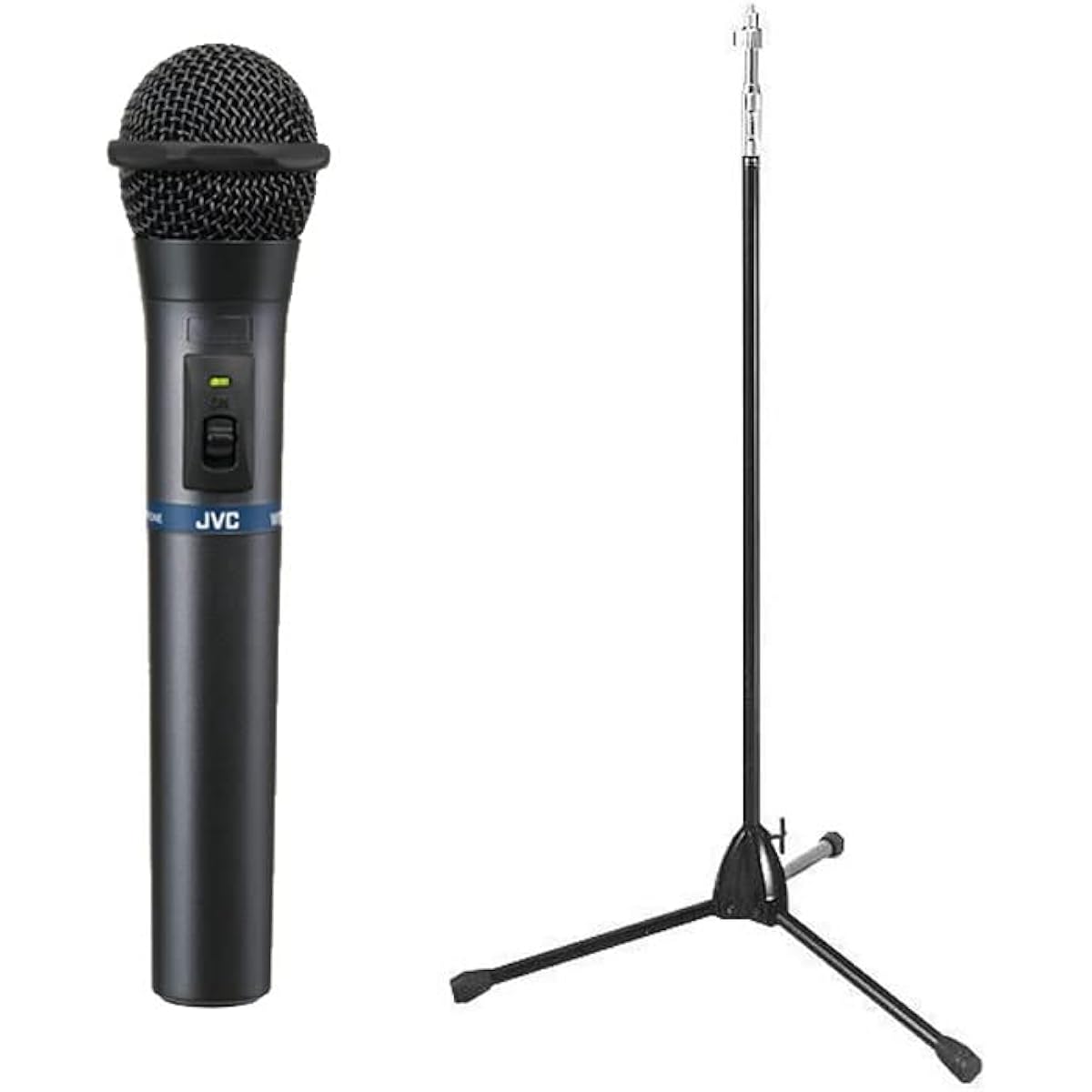 JVC Handheld Wireless Microphone WM-P970 and Floor-Mounted Microphone Stand TL-P52 Set