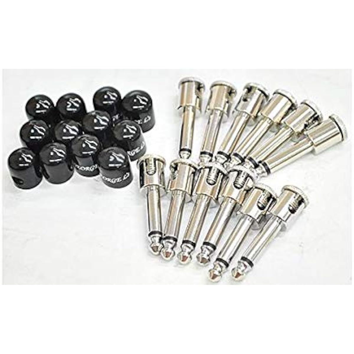 GEORGE L'S Phone Connector 155 PLUG Angled Nickel 12pc Pack w/Jackets