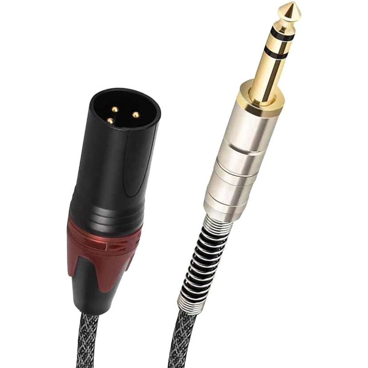 CUNBANZ 10ft XLR Male to 1/4" (6.35mm) TRS Nylon Braided Balanced Microphone Cable TRS to XLR Male Cable Microphone Cord 3M