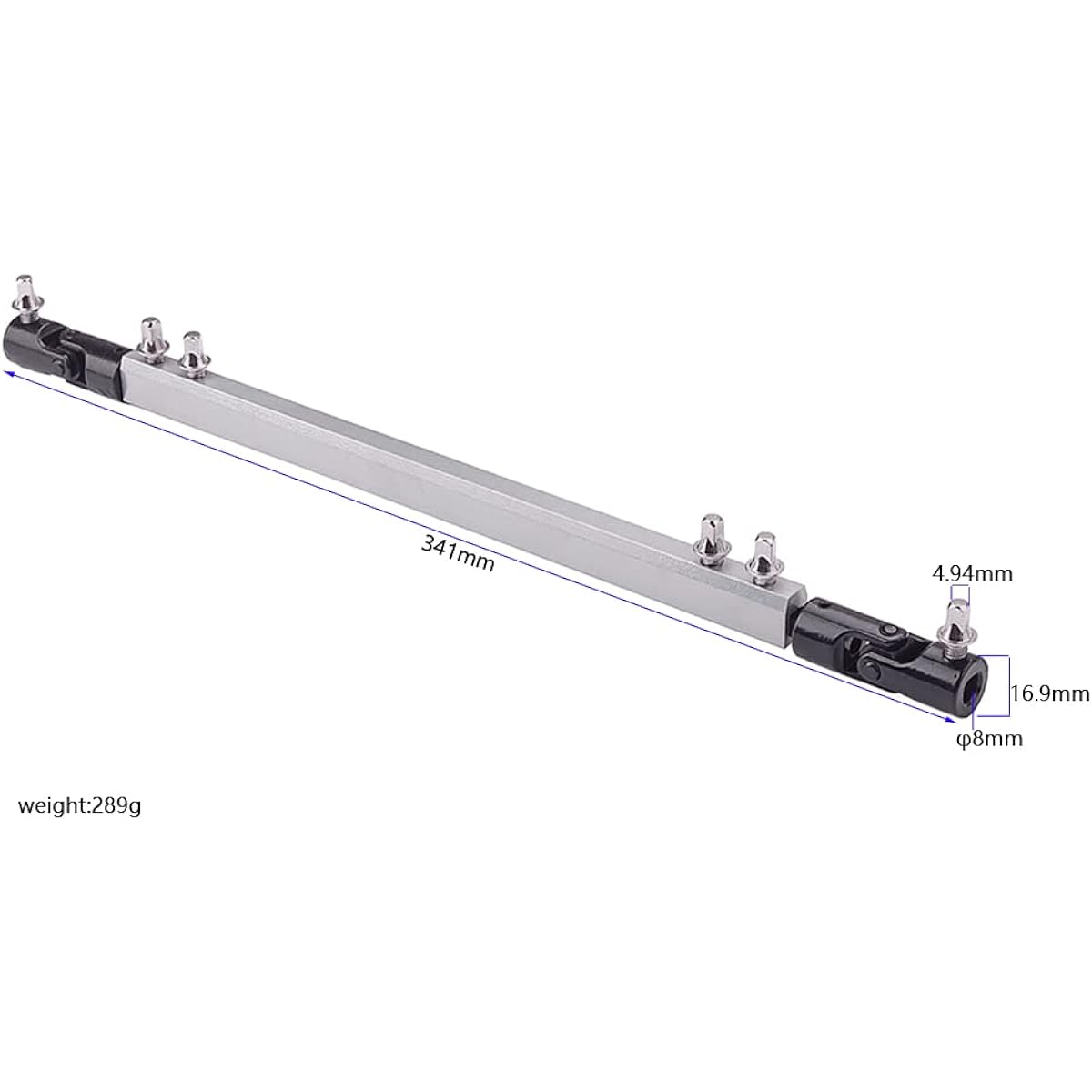 Alnicov Double Drum Pedal Link Bar Bass Drum Pedal Drive Shaft Drum Kit Replacement Silver