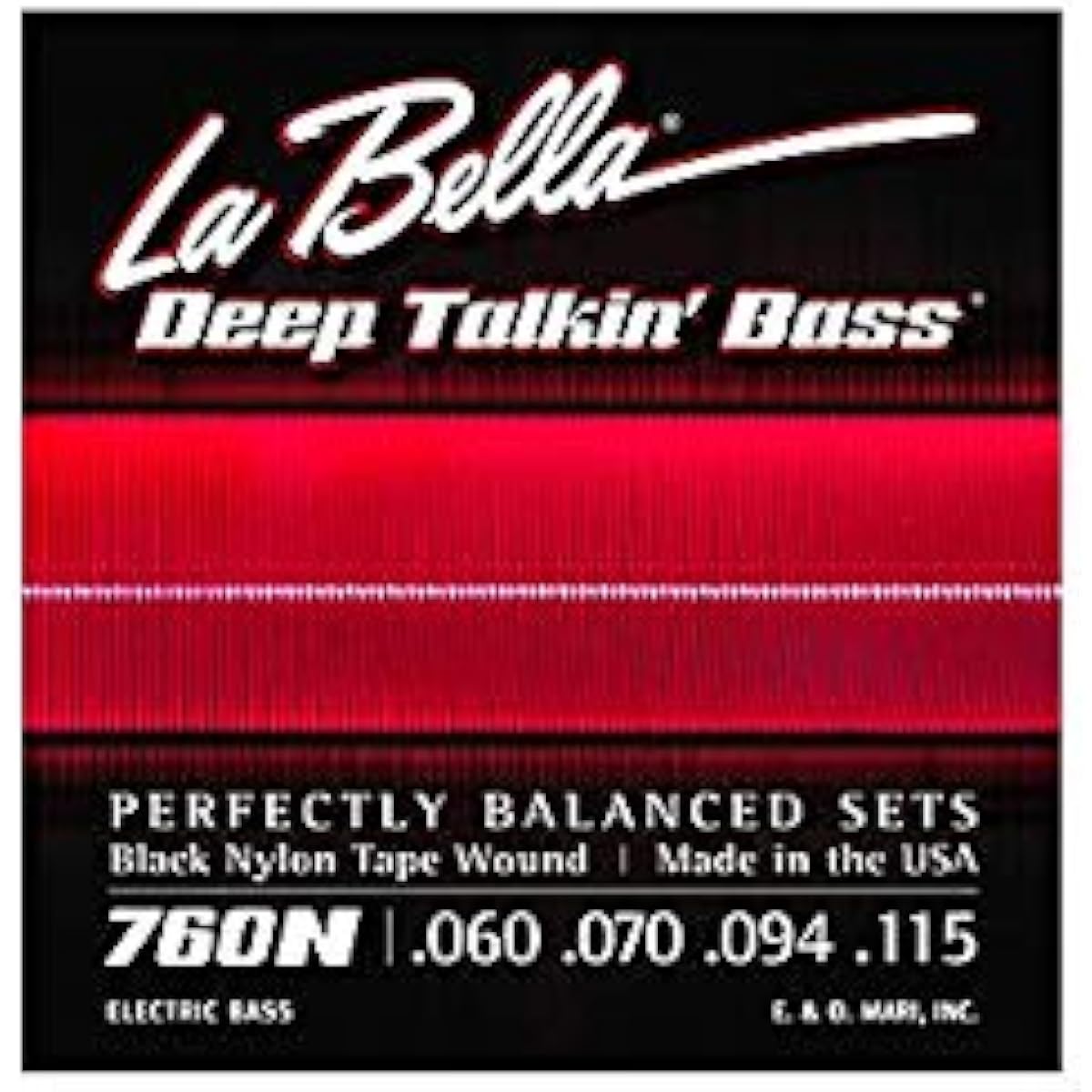 LA BELLA Bass Strings 760N Black Nylon Tape 60-115