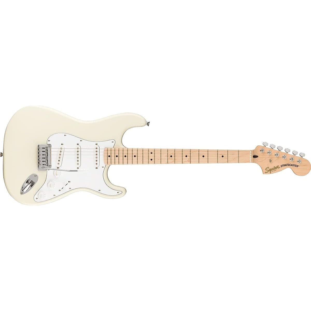 Squier by Fender/Affinity Series Stratocaster Maple Fingerboard White Pickguard Olympic White