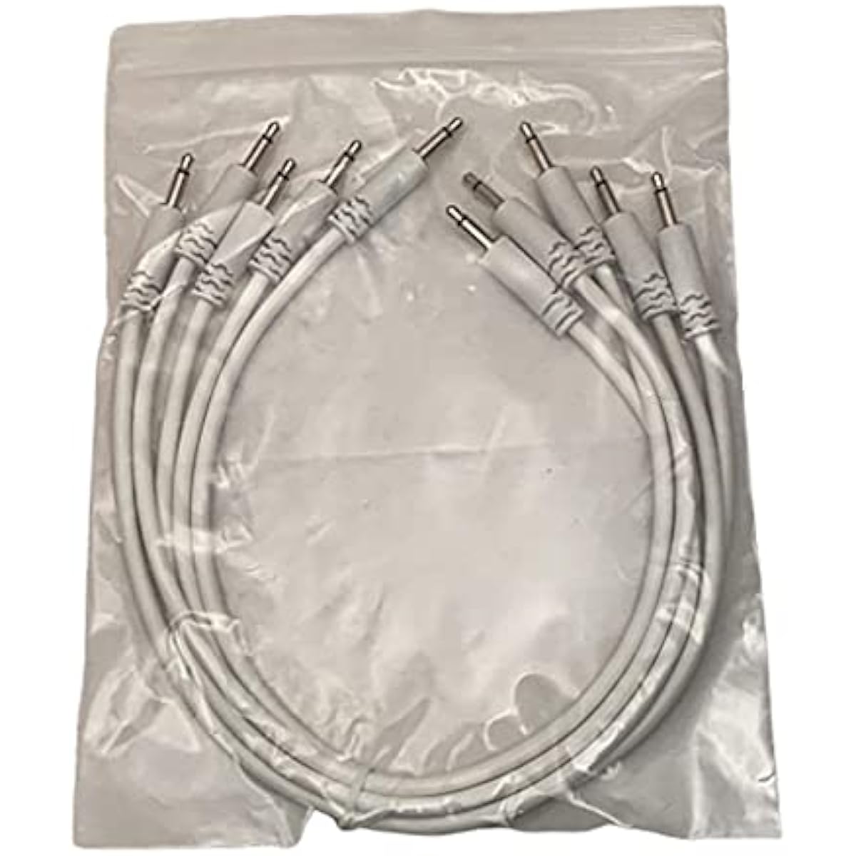Luigi's Modular Supply Spaghetti Eura Rack Patch Cables - Package of 5 White Cables 12" (30cm)