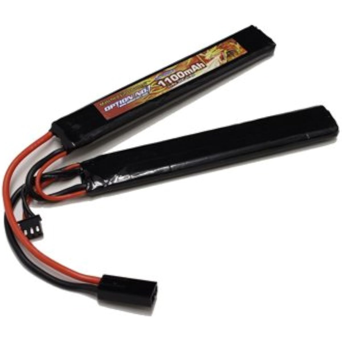 [LiPo Battery 2-piece Set] OPTION No.1 - Big Power 1100mAh 7.4V SOPMOD Type (LiPo Battery + Conversion Connector)