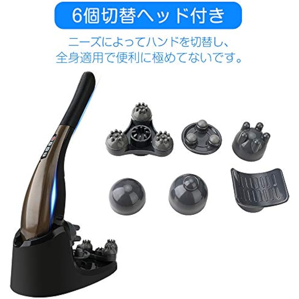 Youmay Relaxation Device, Coatless, Japanese Technology, Quiet, Rechargeable, Handheld, 3 Strengths Selectable, 6 Switching Heads, 4 Modes, Powerful, Quiet, Roller, For Home Use, Home, Work, Car