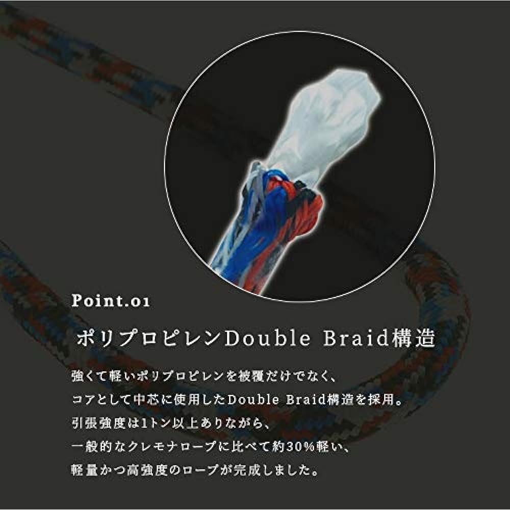 Reflective Floating Gaff Rope EXP Multipurpose Rope Mooring Rope 8mm x 6M Tricolor