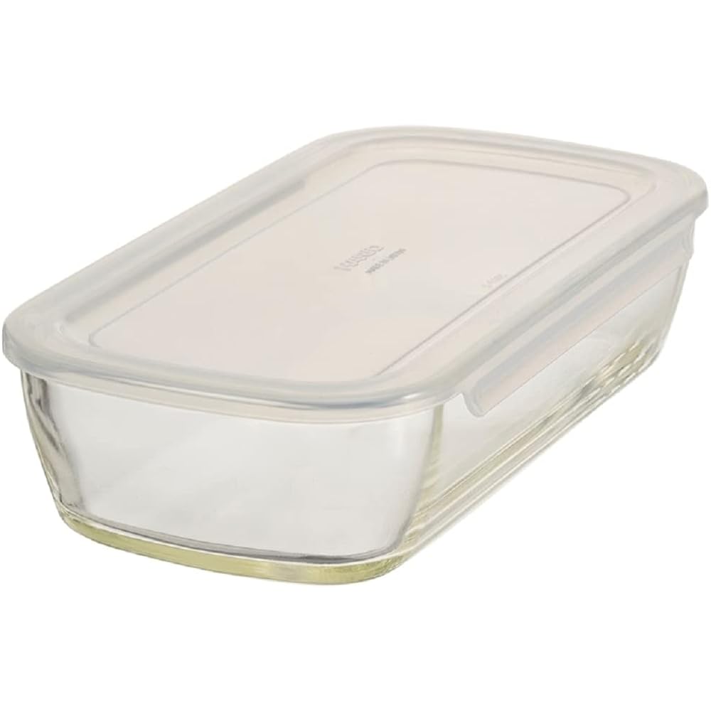 HARIO Made in Japan Heat-resistant Glass Storage Container Square 900ml BUONO kitchen KSTL-90-TW Set of 6 Clear