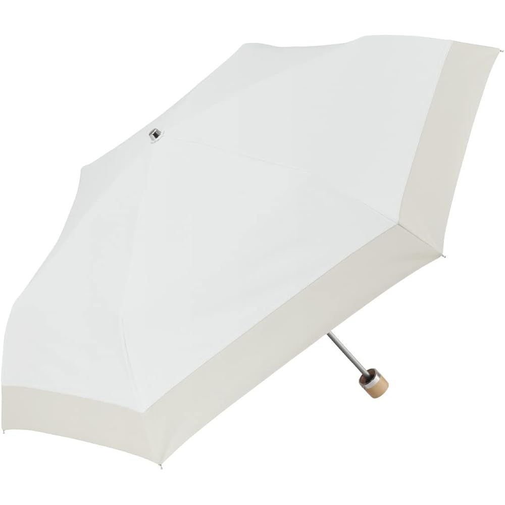 Waterfront Folding Umbrella, Parasol and Rain Umbrella [Official Limited] COKAGE+ Wooden Hand Cut Lily White 50cm Highest Standard Parasol UV Protection 99.9% Women's S350-0734WH1-BD