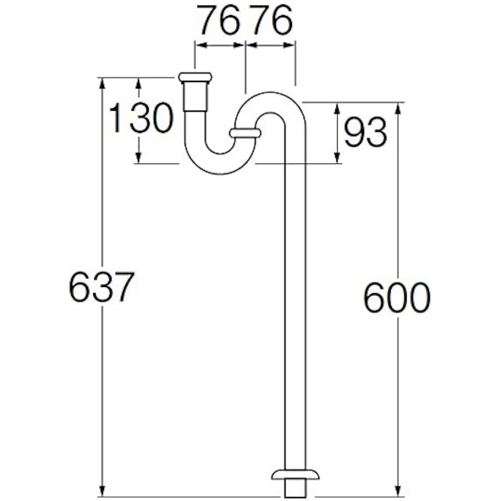 SANEI Drainage Parts S Trap Pipe Diameter 32mm H7001-32