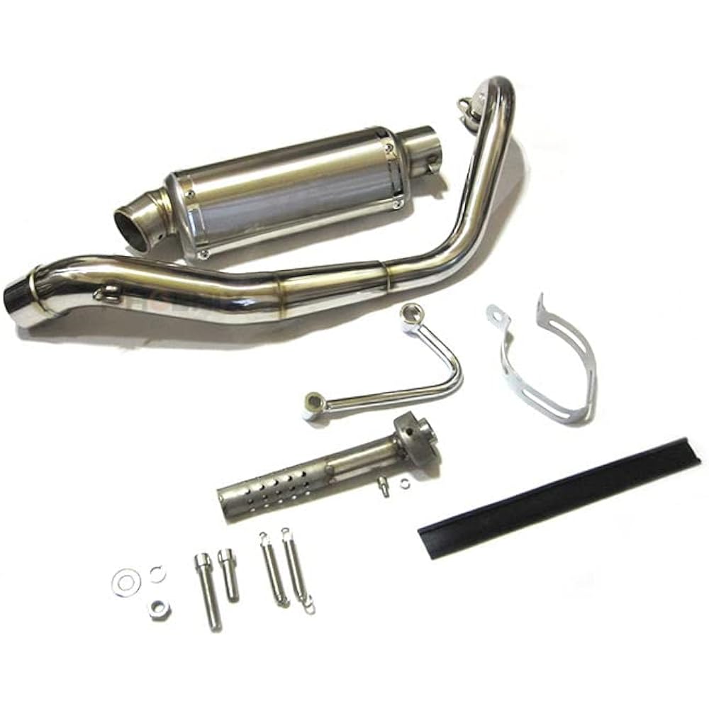 PHOENIX down muffler main body racing muffler stainless steel oval no gloss round cut with baffle monkey gorilla etc. general purpose