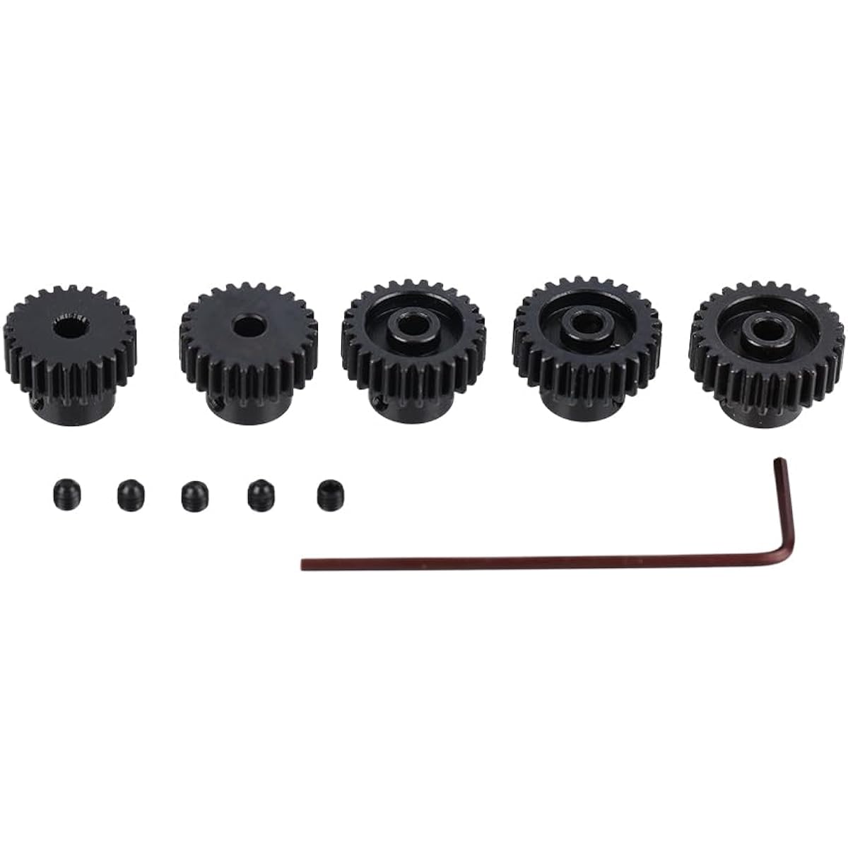 JIECHUN Metal Steel 48P Pinion Gear 24T 25T 26T 27T 28T 3.175mm Shaft Motor Gear Set with Hex Key for 1/10 RC Brushless Brush Motor RC Upgrade Parts