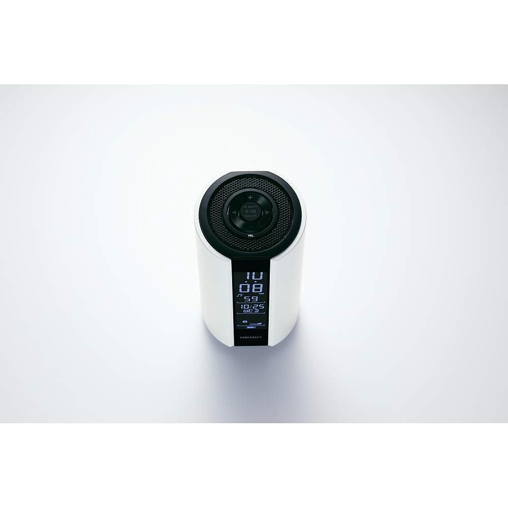 Seiko Clock Alarm Clock Multi-Sound Clock Waterproof Digital White Height 15.1 x Width 6.6 x Depth 6cm SS201W