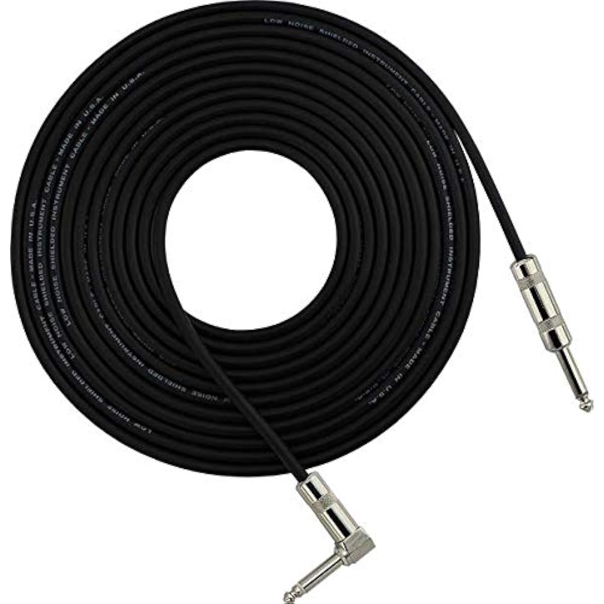 StageMASTER SEGL-15 15' Instrument 1/4" Straight Connector L-Shaped 1/4" Connector Low Noise Shielded Cable
