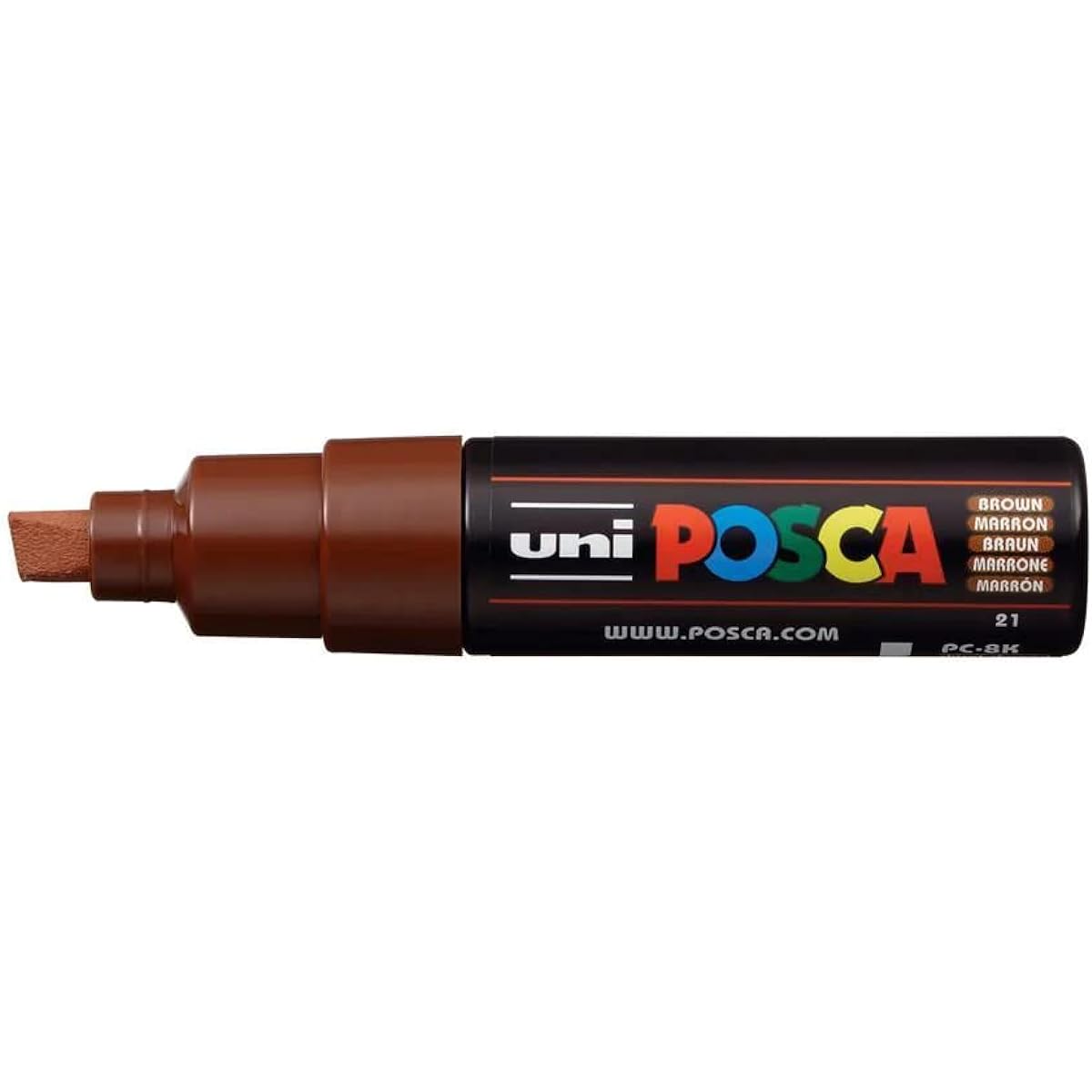 Uni Posca Marker Pc-8k Paint Glass Pen Broad Chisel Tip 8.00mm Brown