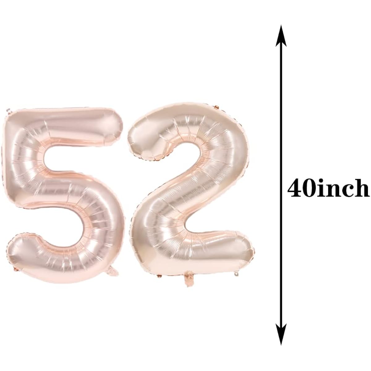 Cute 52nd Birthday Decorations Party Supplies Rose Gold Number 52 Balloons 52nd Foil Mylar Balloon Latex Balloon Decorations Perfect 52nd Birthday Gifts for Girls Women Men Photo Props