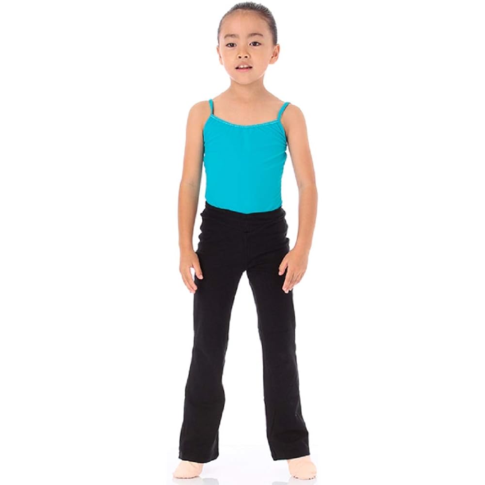 Jazz Pants Ballet Stretch Dance Pants Black Children's Black Long Pants Stretch Pants Boot Cut (Small Size) (140cm)