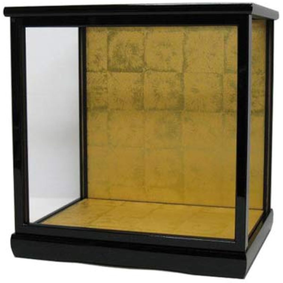 Doll case, May doll case, width 29.5cm, depth 24cm, height 30cm (glass dimensions), wooden glass case with door, for Hakata dolls, for children's dolls, May dolls (black mulberry lacquer)