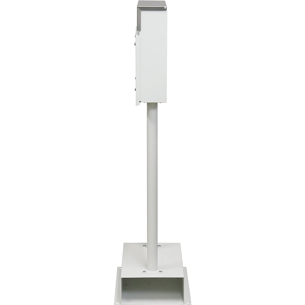 MOJYU Stand Post Rosa White SDM-008 Post Mail Box Stylish Mailbox Delivery Box Scandinavian Style with Lock Freestanding Stand High Type Entrance Home Use