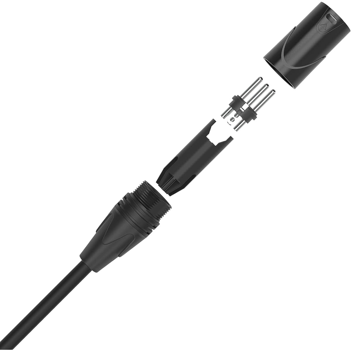MFL. 4 Pack 15ft DMX Cable 3 Pin XLR Male to Female Connector Wire for Stage Lighting DJ Light 22AWG 110ohm