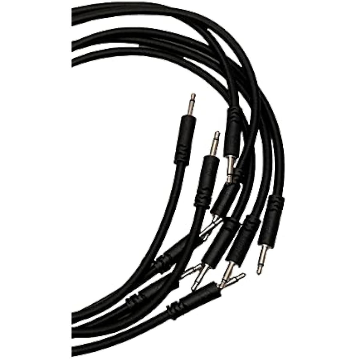 Luigis Modular Supply Bucatini Braided Patch Cable - 5 Black Cables 24 (60cm)