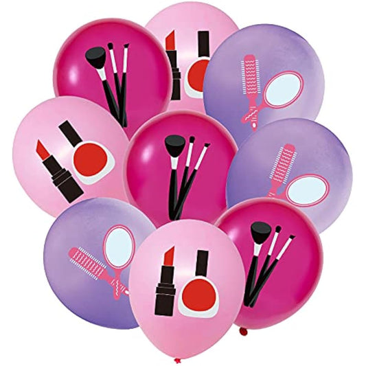 24pcs Makeup Cosmetic Balloons Spa Theme Birthday Party Decorations Girls Day Beauty Bridal Shower Beauty Salon Supplies