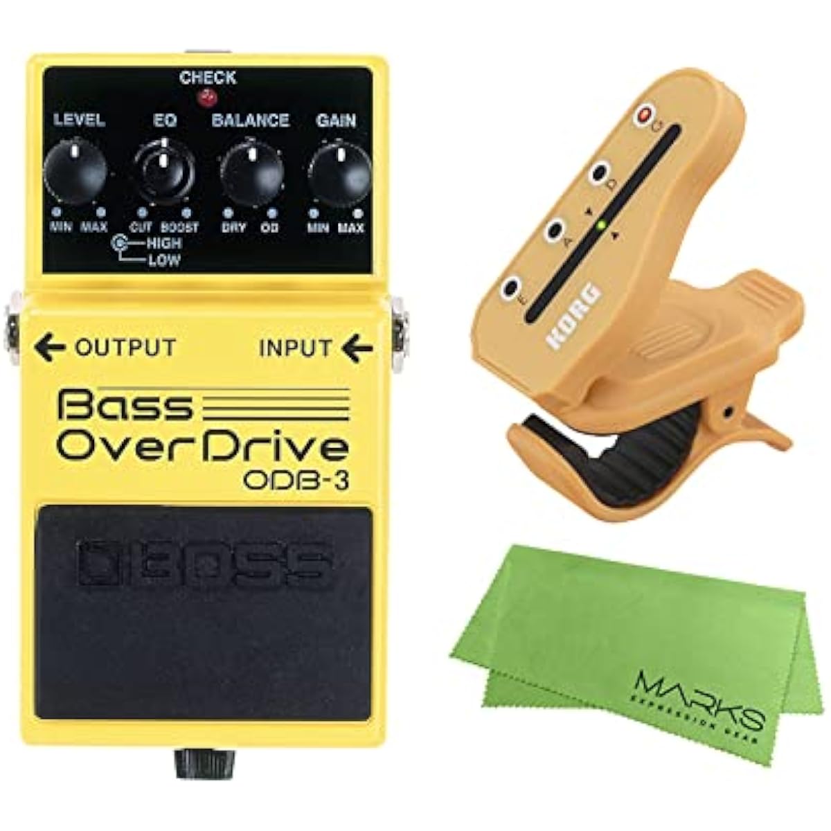 BOSS Bass OverDrive ODB-3 + KORG Clip Tuner HT-B1 Set