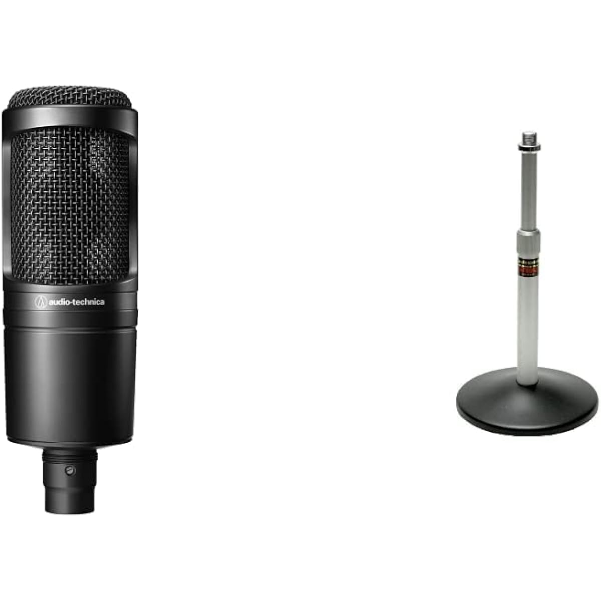 Audio-Technica Condenser Microphone AT2020GM Gunmetal & Audio-Technica Microphone Boom Arm AT8700J Load Capacity 2kg Angle Adjustable