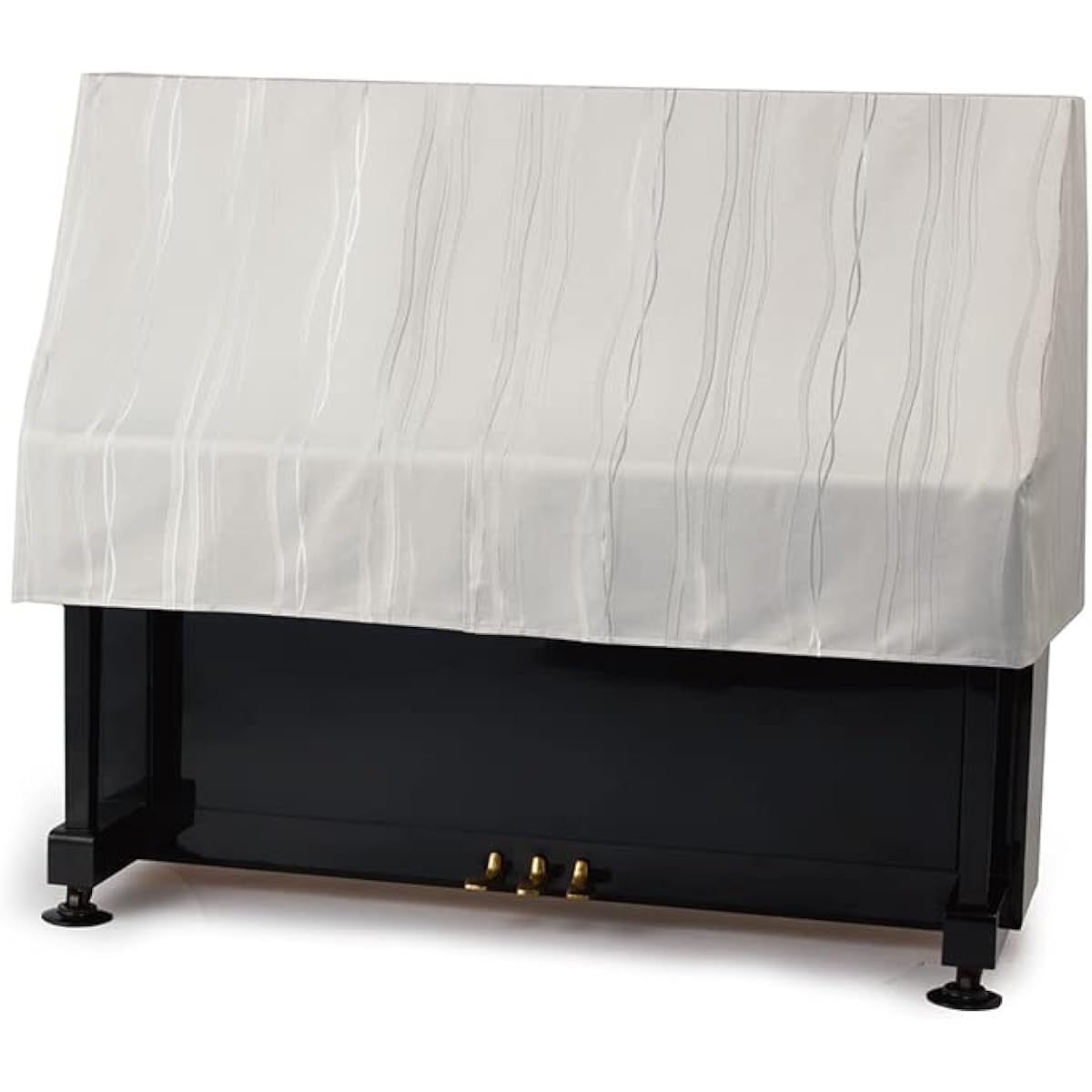 Alps/Japanese upright piano half cover (jacquard type) H-FL/M-L size Light gray leather style embossed finish