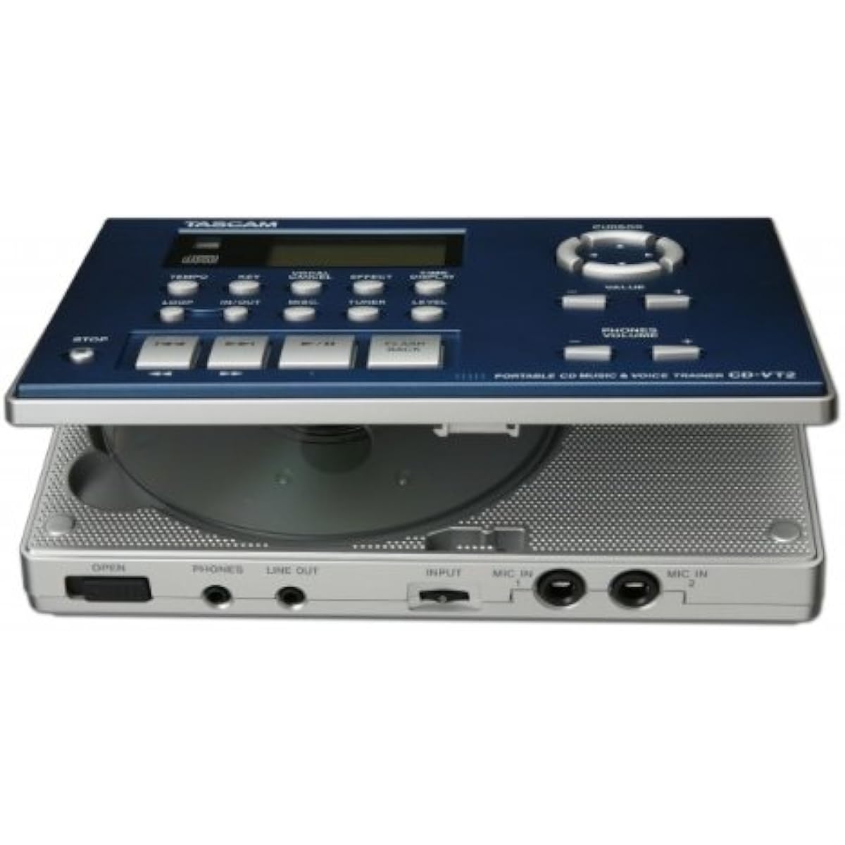 TASCAM CD-VT2 Vocal Practice CD Player Small Compact Portable Key Change Speed/Tempo Change Vocal Cancel Minus One Karaoke Practice