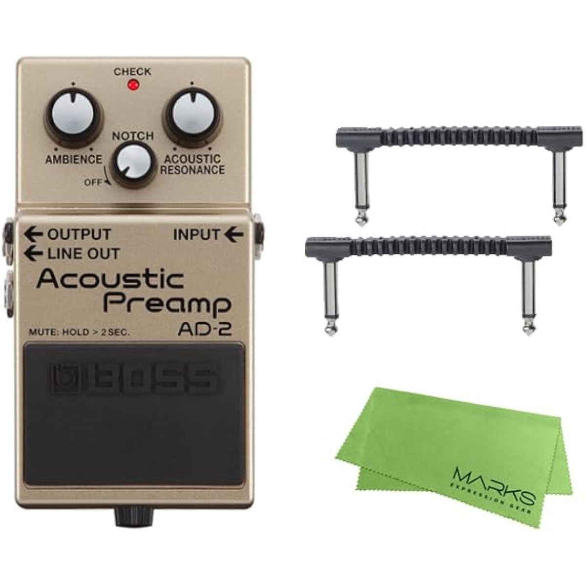[WARWICK Patch Cable + Cross Set] BOSS Acoustic Preamp AD-2