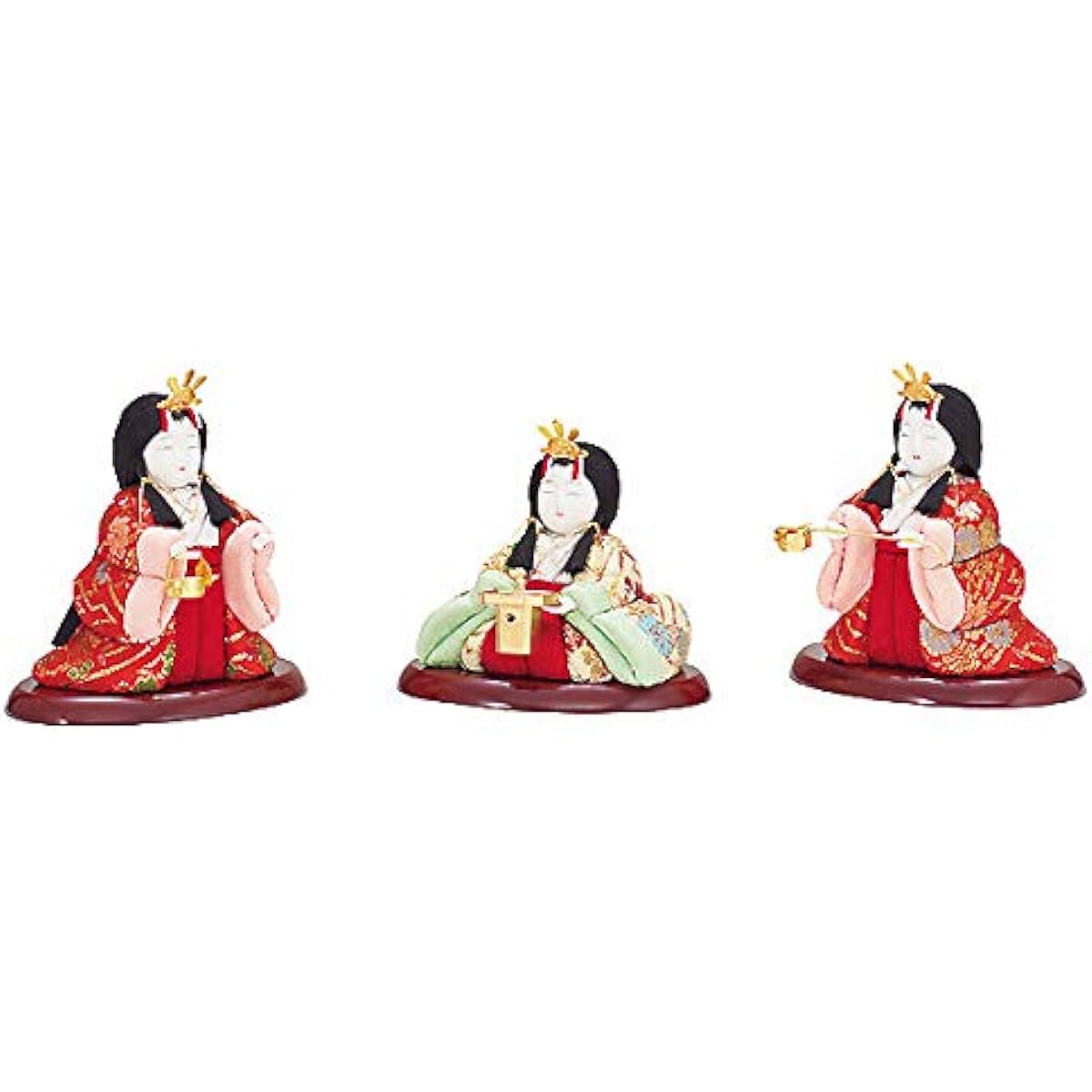 Stylish Hina dolls, Three court ladies, Single item, 3 people, Wood grain, Isshu, Hina dolls, Wood grain, Cute, Compact, Small, Mini, Hina dolls, Hina dolls, Jinya