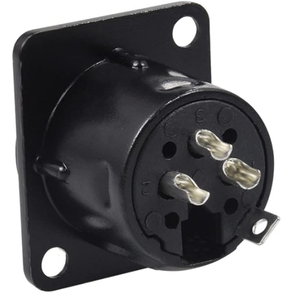 GDQLCNXB XLR Male Jack 3 Pin - Panel Mount Jack Black Plastic Case XLR-M Audio Speaker Microphone Connector - 10pcs