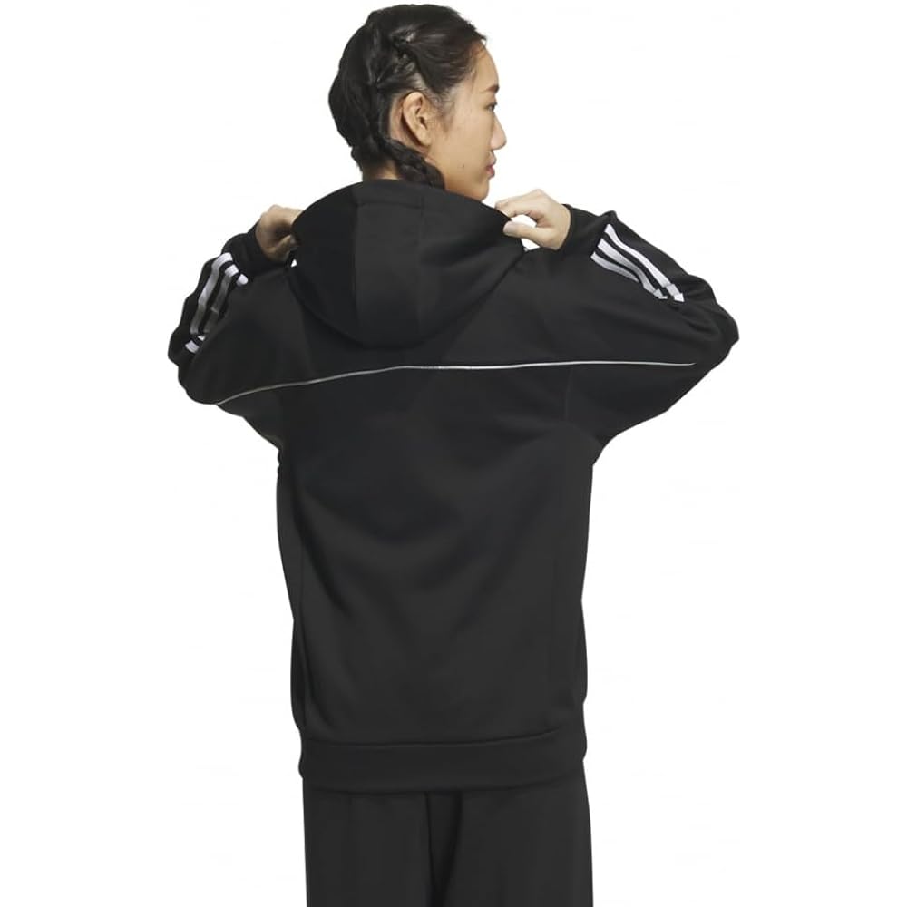 Adidas KNV55 Women's Sweatshirt, Parka, Seasonal Sportswear, Loose Fit, Fleece, Full Zip, Hoodie Jacket
