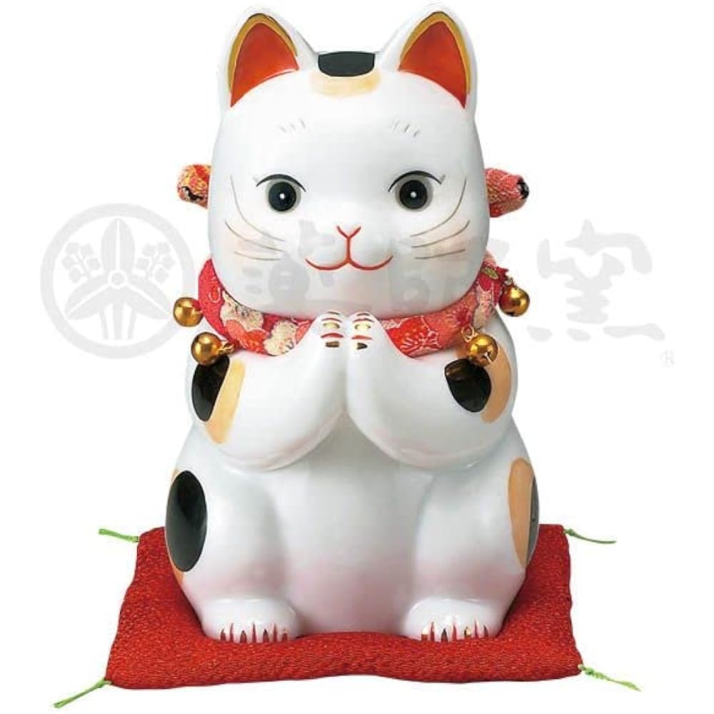 Yakushigama Ayae Fukufuku Onegai Cat (Extra Large/Piggy Bank) [7830] Improve Luck Feng Shui Ornament Interior Cat Cat White Size: Height 23(cm)