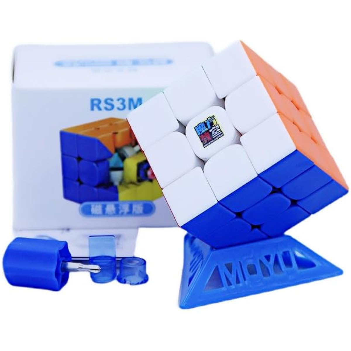 Moyu RS3M 2021, 3x3x3 Linear Motor Car Speed Cube, Magnetic Levitation Dual Adjustment System, Professional Stickerless Magic Cube Puzzle Toys